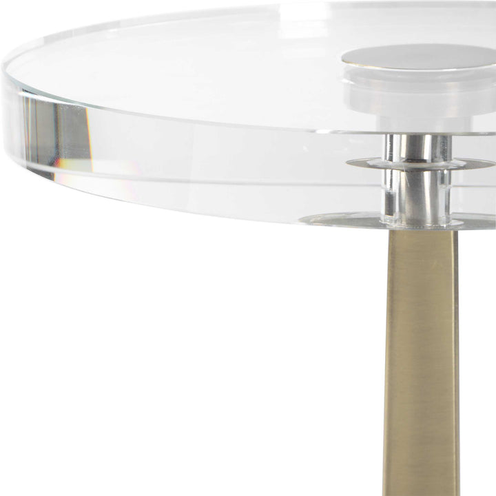 American Home Furniture Uttermost Groove Crystal Drink Table