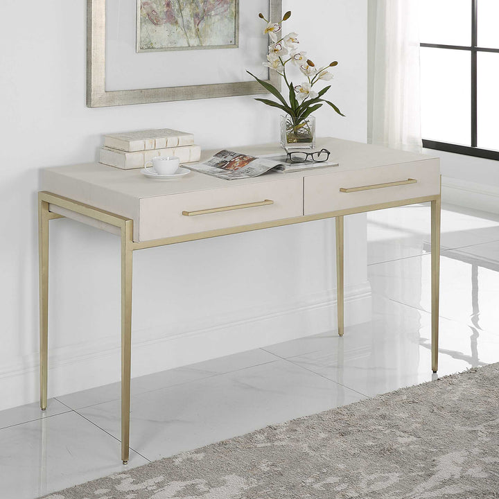 American Home Furniture Uttermost Jewel Modern White Desk