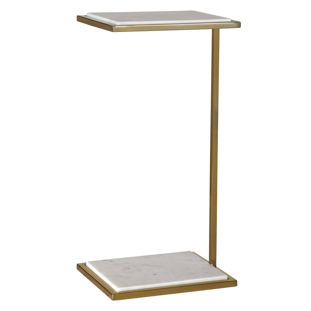 American Home Furniture Uttermost Elevate White Marble Drink Table