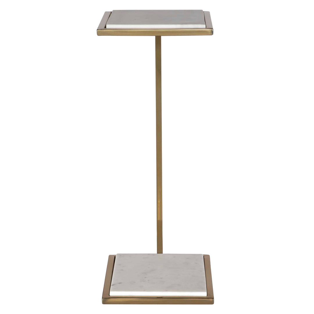 American Home Furniture Uttermost Elevate White Marble Drink Table