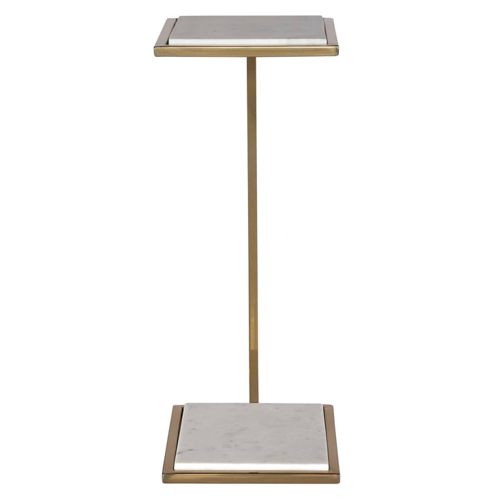 American Home Furniture Uttermost Elevate White Marble Drink Table