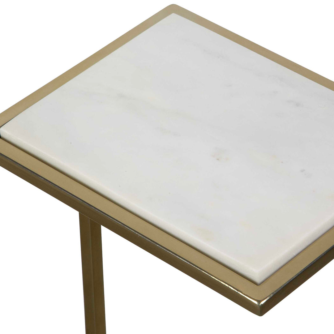 American Home Furniture Uttermost Elevate White Marble Drink Table