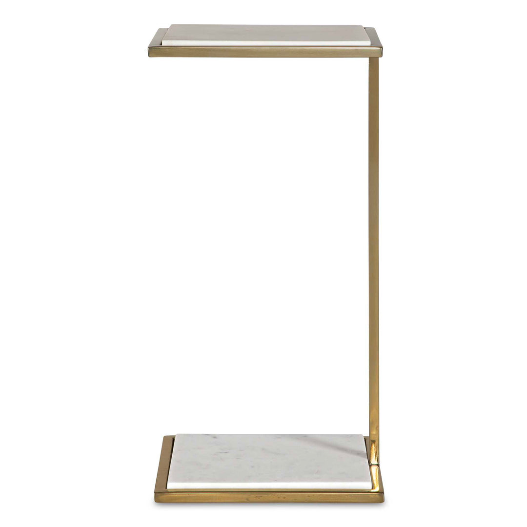 American Home Furniture Uttermost Elevate White Marble Drink Table