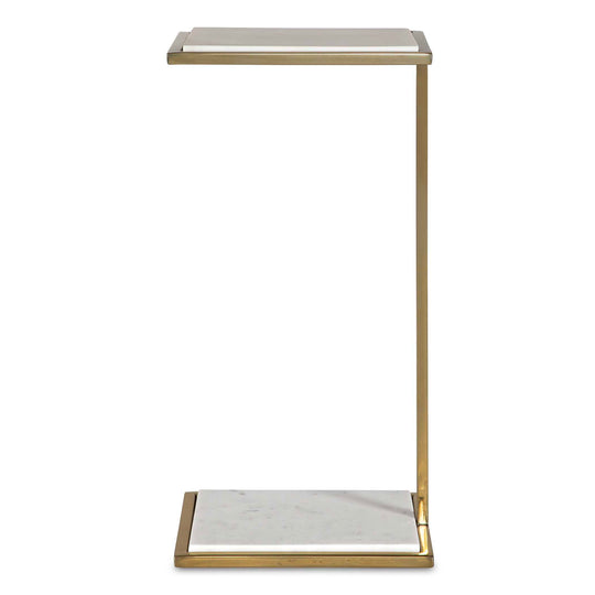 American Home Furniture Uttermost Elevate White Marble Drink Table