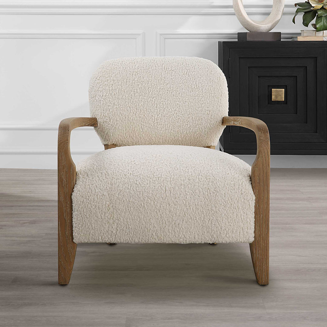 American Home Furniture Uttermost Telluride Natural Shearling Accent Chair