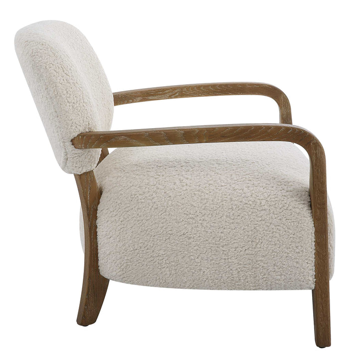 American Home Furniture Uttermost Telluride Natural Shearling Accent Chair