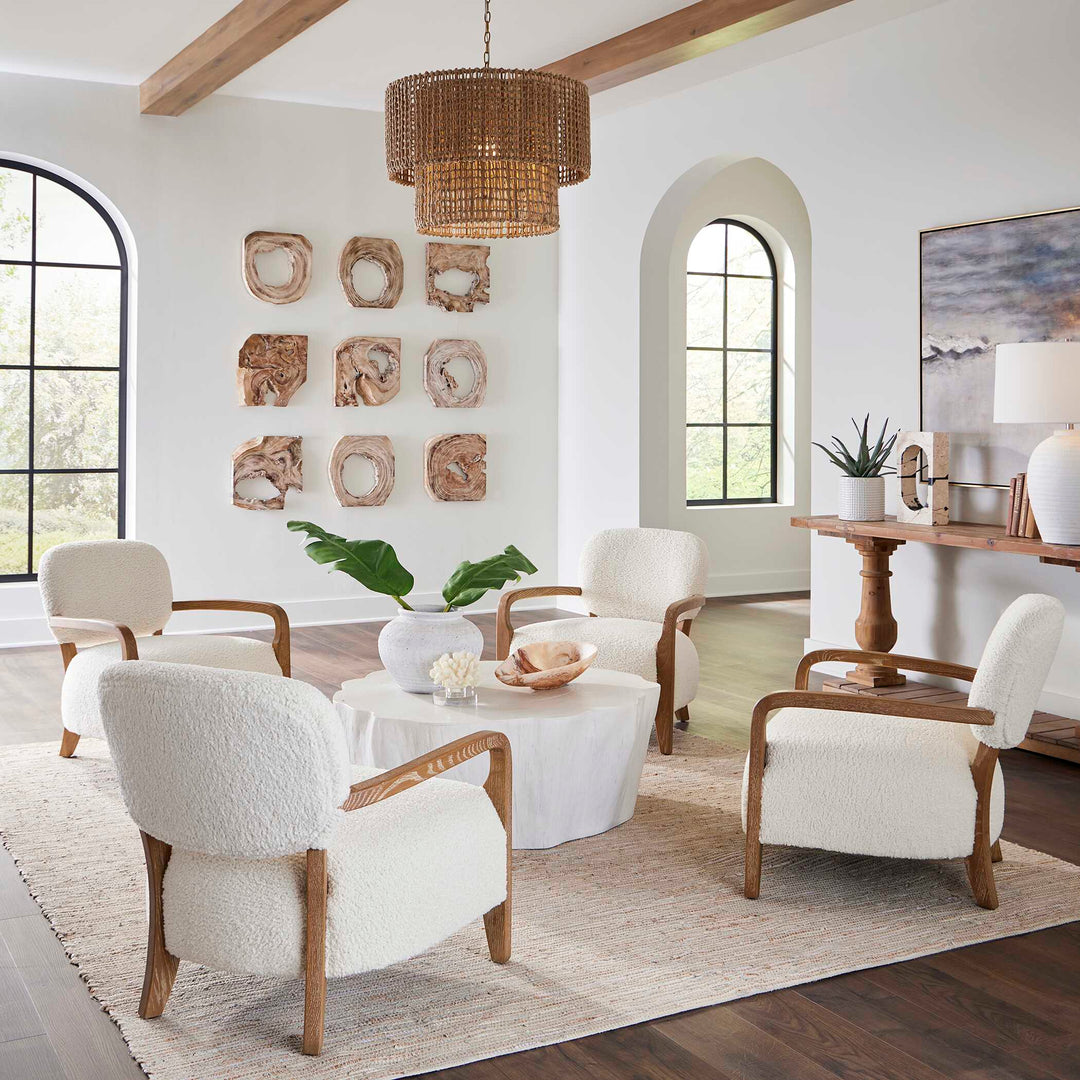 American Home Furniture Uttermost Telluride Natural Shearling Accent Chair