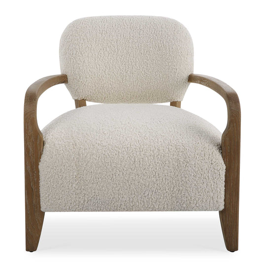American Home Furniture Uttermost Telluride Natural Shearling Accent Chair