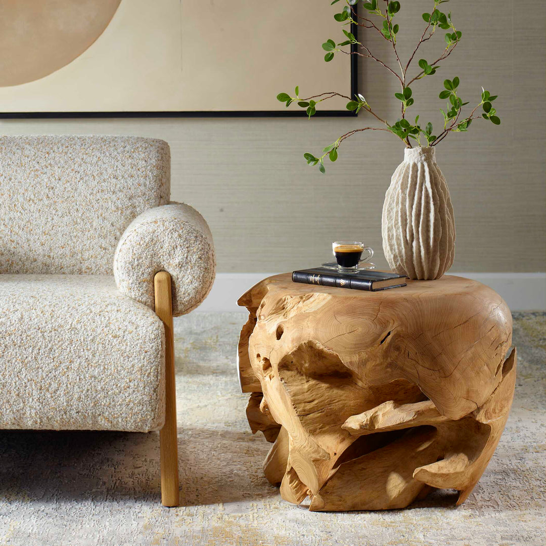 American Home Furniture Uttermost Sola Handcrafted Teak Side Table