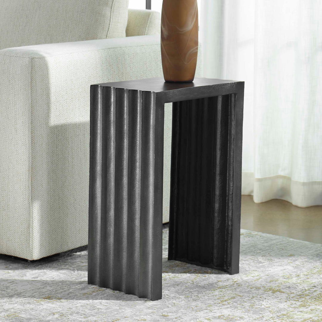 American Home Furniture Uttermost In The Groove Aluminum Accent Table