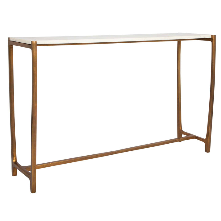 American Home Furniture Uttermost Affinity White Marble Console Table