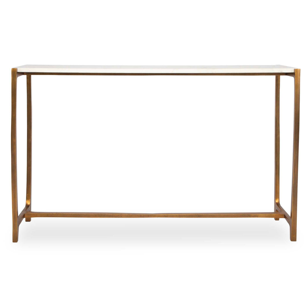 American Home Furniture Uttermost Affinity White Marble Console Table