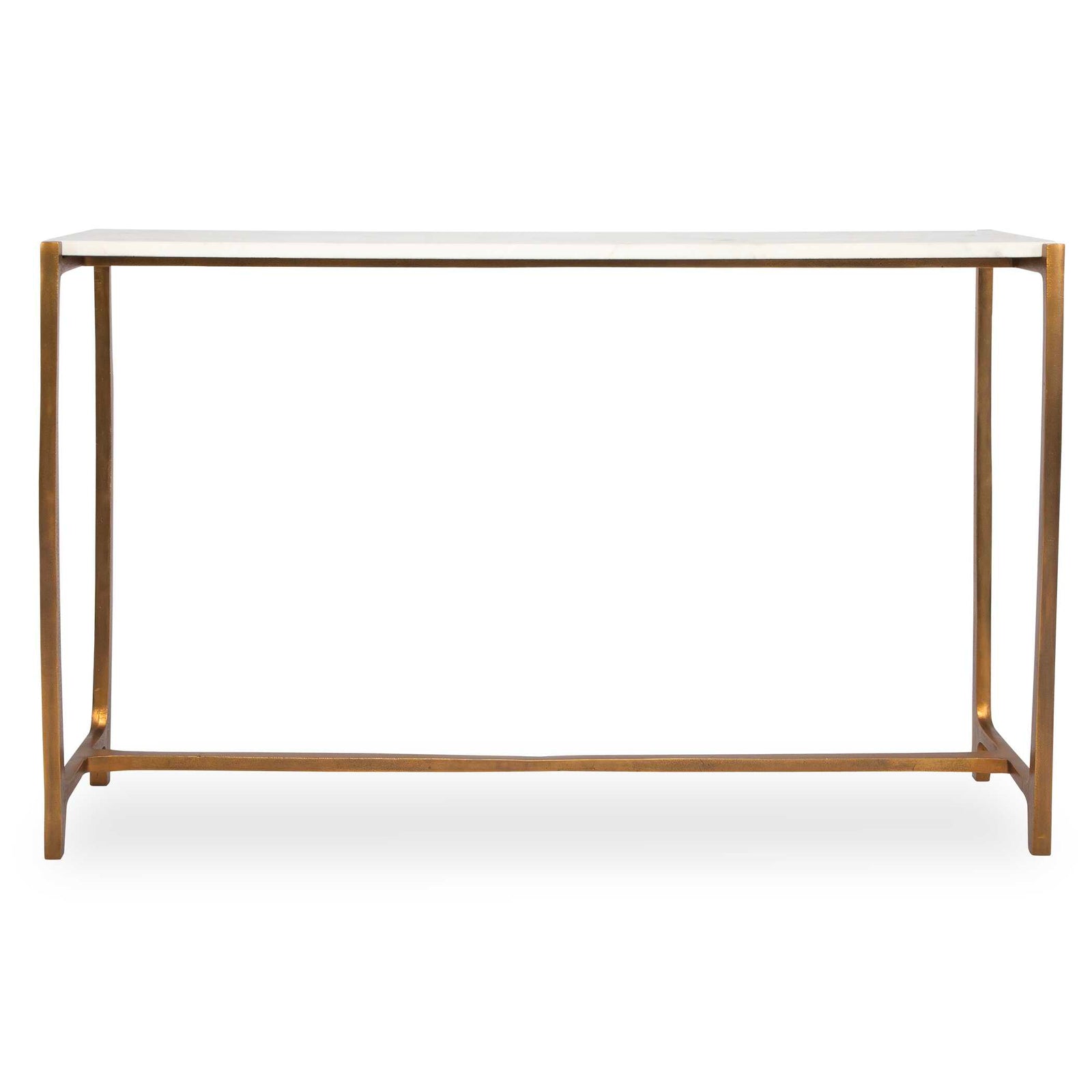 American Home Furniture Uttermost Affinity White Marble Console Table
