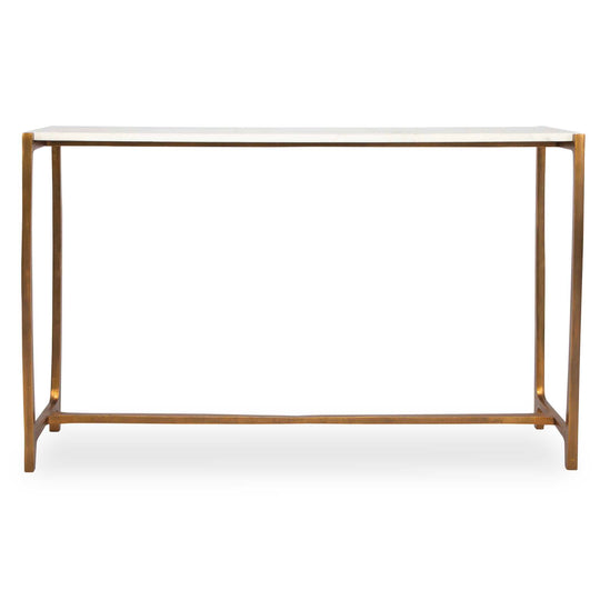 American Home Furniture Uttermost Affinity White Marble Console Table