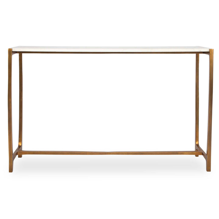 American Home Furniture Uttermost Affinity White Marble Console Table