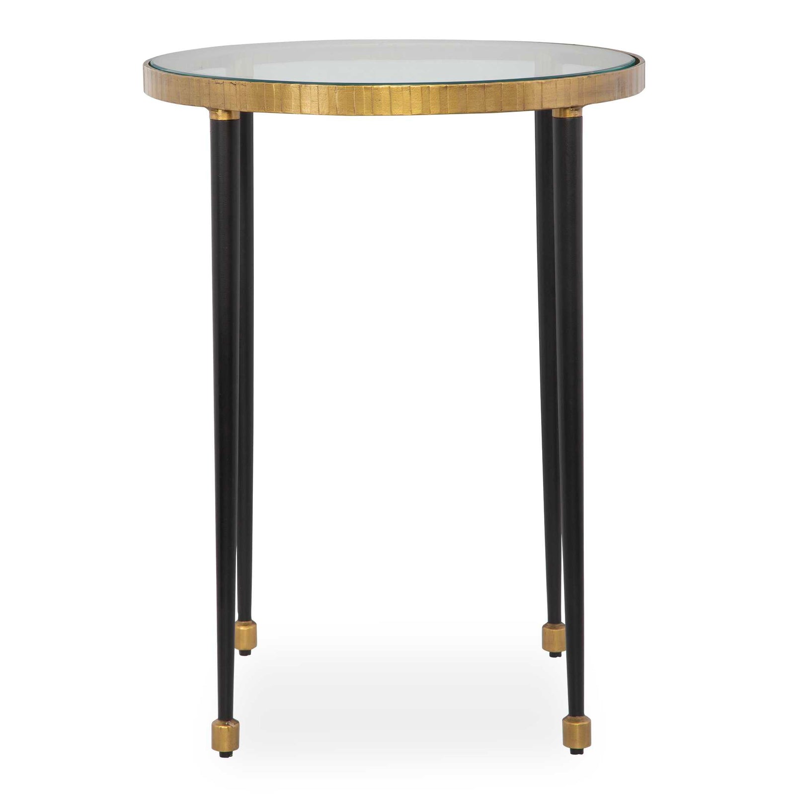 American Home Furniture Uttermost Stiletto Antique Gold Side Table