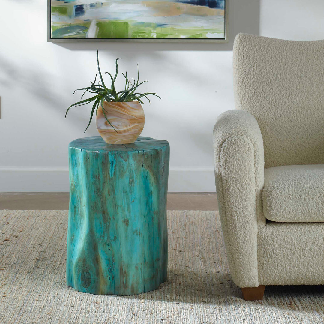 American Home Furniture Uttermost Habitat Blue Accent Stool