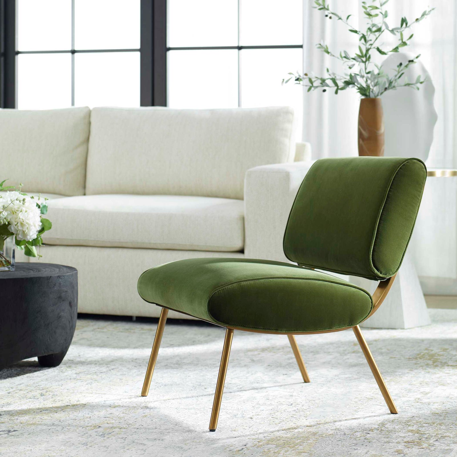 American Home Furniture Uttermost Knoll Mid-Century Accent Chair