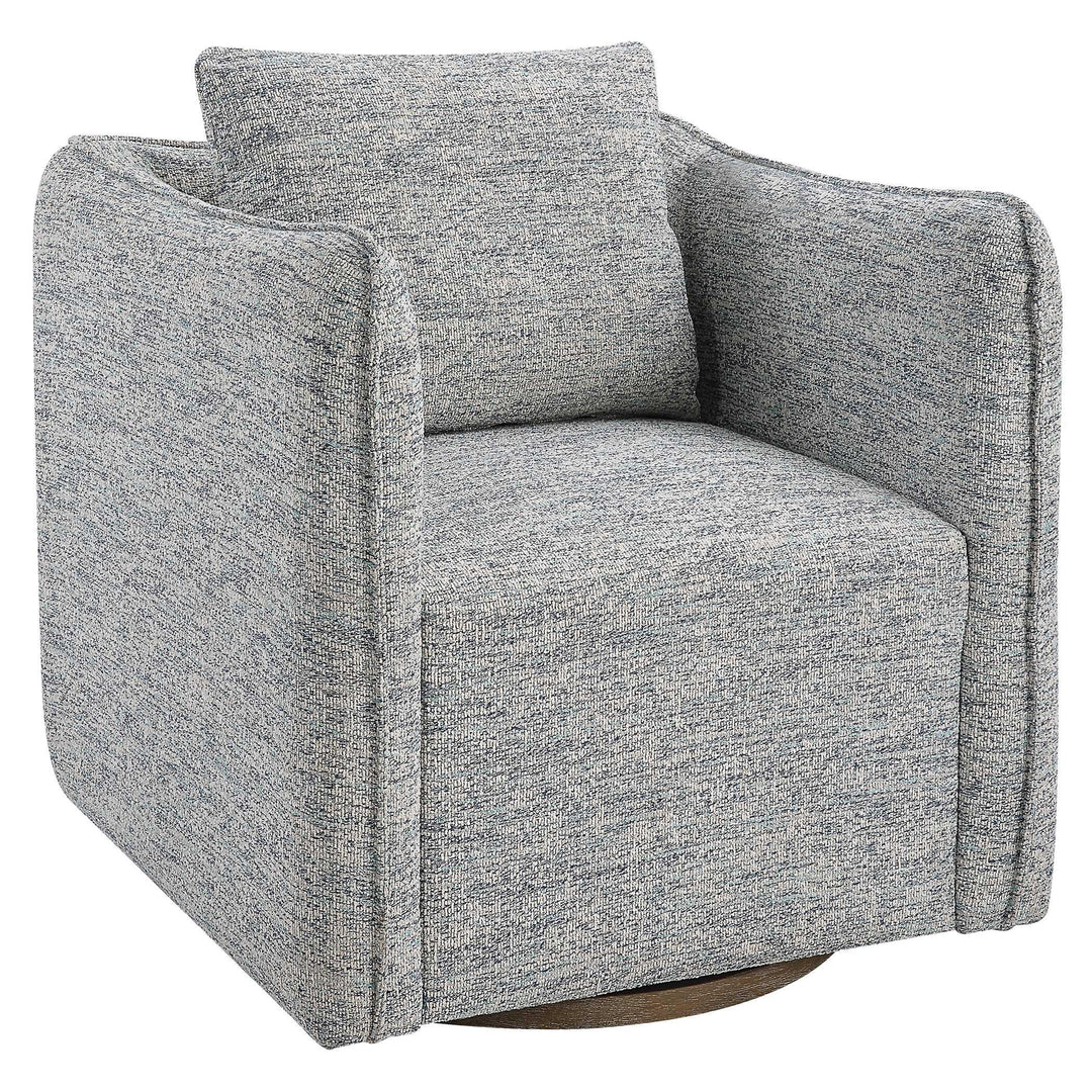 Corben Blue Swivel Chair - AmericanHomeFurniture
