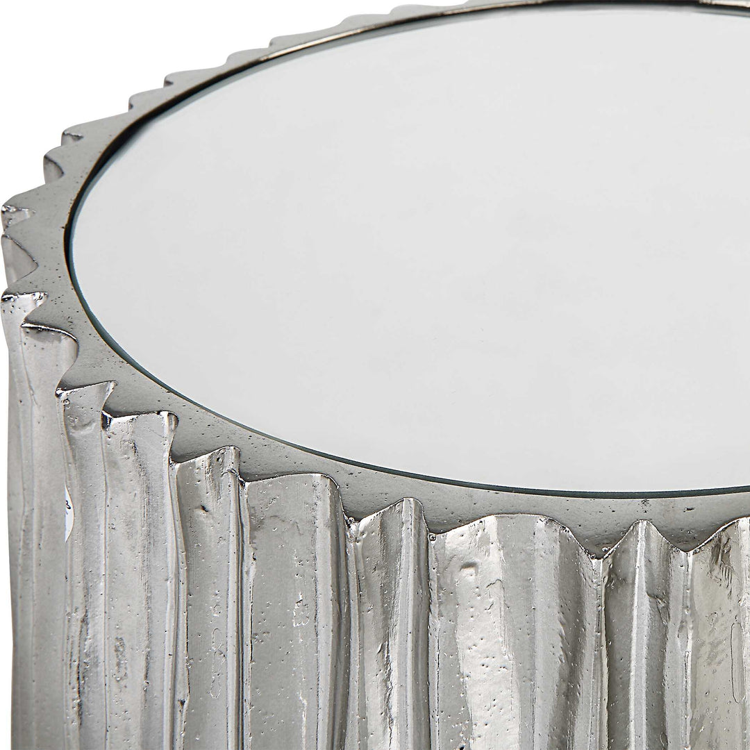American Home Furniture Uttermost Echo Modern Nickel Drink Table