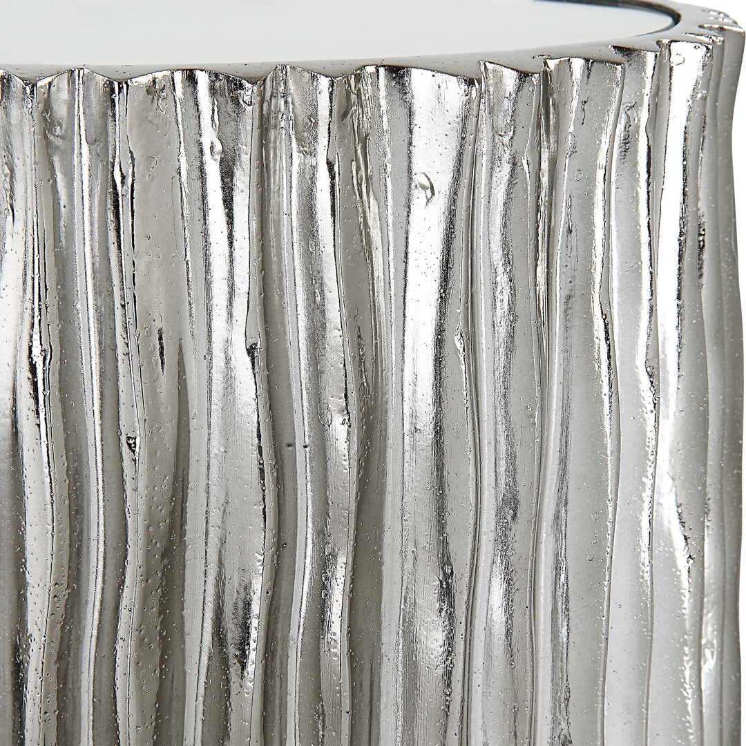American Home Furniture Uttermost Echo Modern Nickel Drink Table