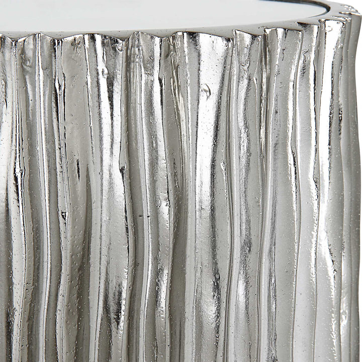 American Home Furniture Uttermost Echo Modern Nickel Drink Table