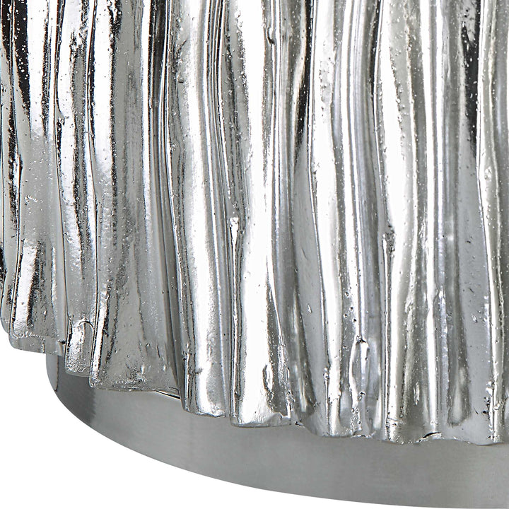 American Home Furniture Uttermost Echo Modern Nickel Drink Table