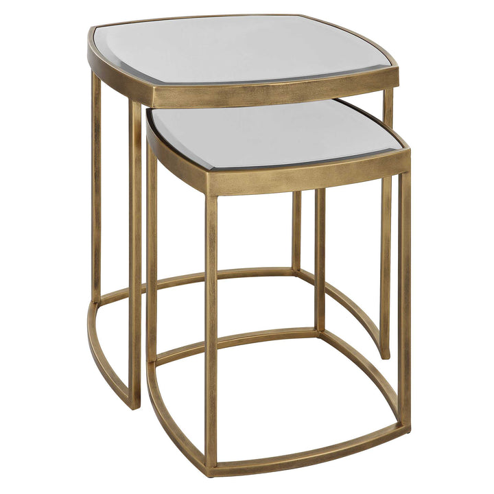 American Home Furniture Uttermost Vista Gold Nesting Tables Set Of 2