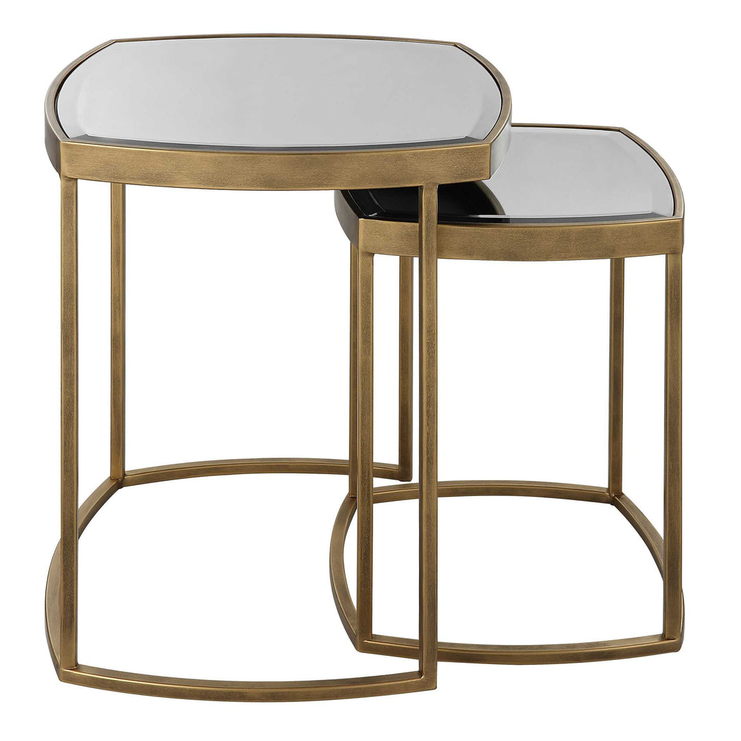 American Home Furniture Uttermost Vista Gold Nesting Tables Set Of 2