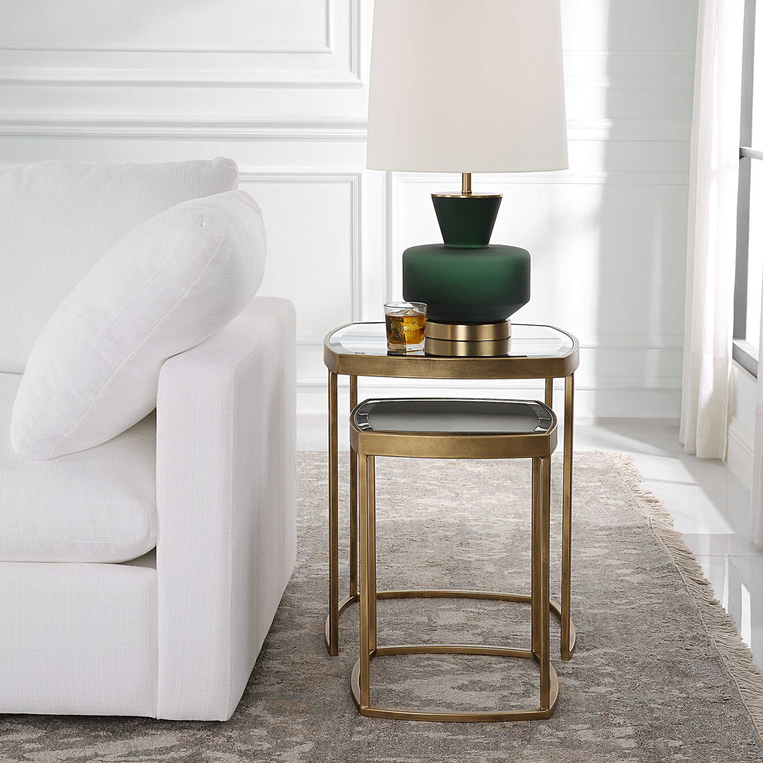 American Home Furniture Uttermost Vista Gold Nesting Tables Set Of 2