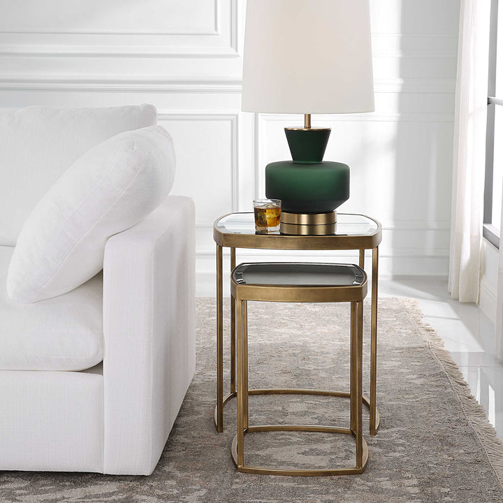 American Home Furniture Uttermost Vista Gold Nesting Tables Set Of 2