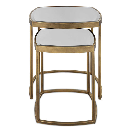 American Home Furniture Uttermost Vista Gold Nesting Tables Set Of 2
