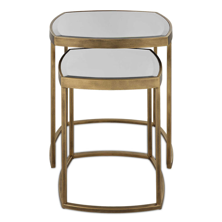 American Home Furniture Uttermost Vista Gold Nesting Tables Set Of 2
