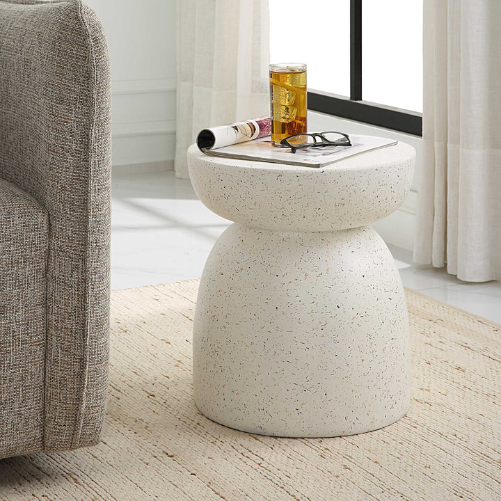 American Home Furniture Uttermost Inhale Cast White Accent Table