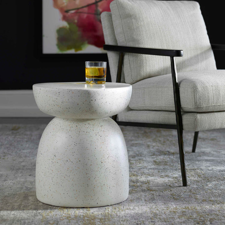 American Home Furniture Uttermost Inhale Cast White Accent Table