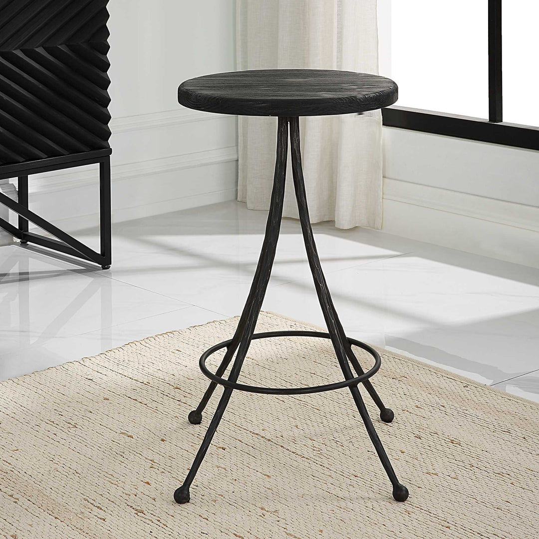American Home Furniture Uttermost Sona Black Counter Stool