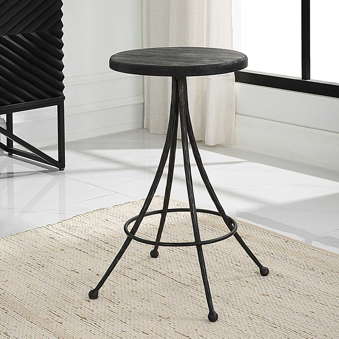 American Home Furniture Uttermost Sona Black Counter Stool