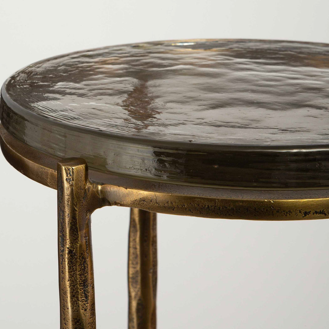 American Home Furniture Uttermost Eternity Brass Accent Table