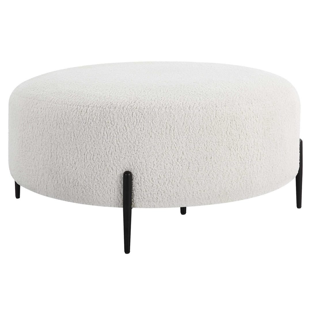 American Home Furniture Uttermost Arles Large Plush White Ottoman