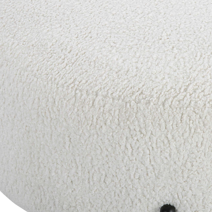 American Home Furniture Uttermost Arles Large Plush White Ottoman
