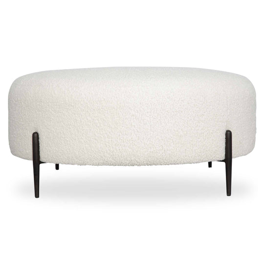 American Home Furniture Uttermost Arles Large Plush White Ottoman