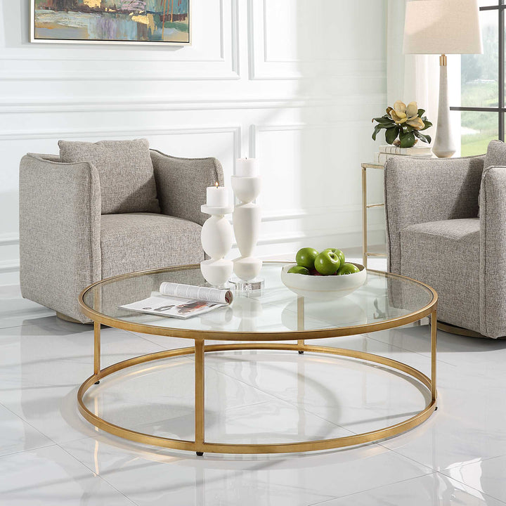 American Home Furniture Uttermost Radius Modern Circular Coffee Table