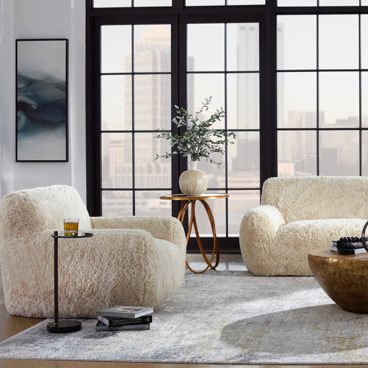American Home Furniture Uttermost Abide Sheepskin Accent Chair