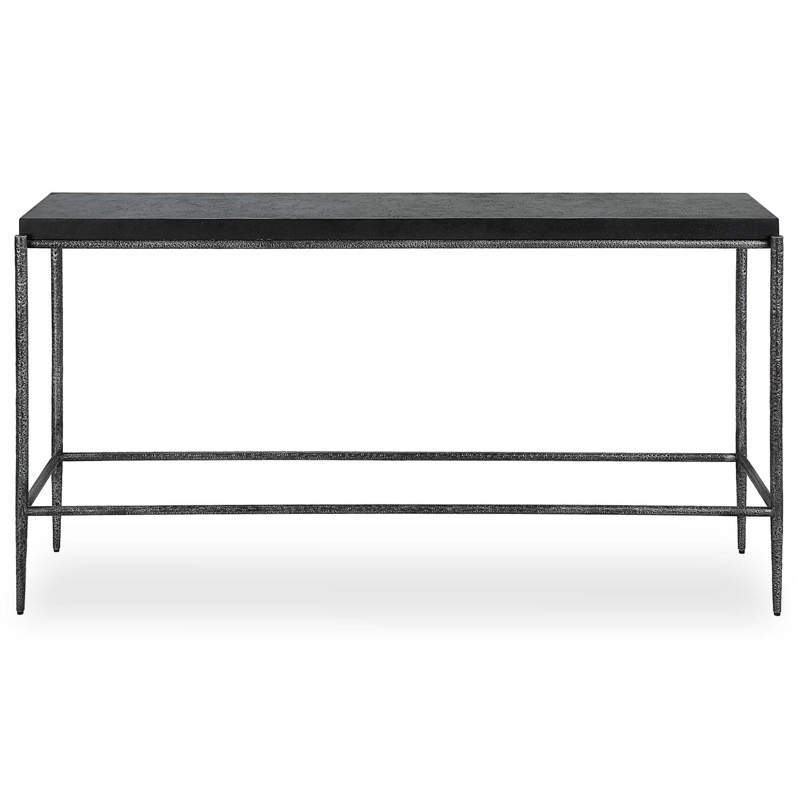 American Home Furniture Uttermost Crescendo Black Concrete Console Table