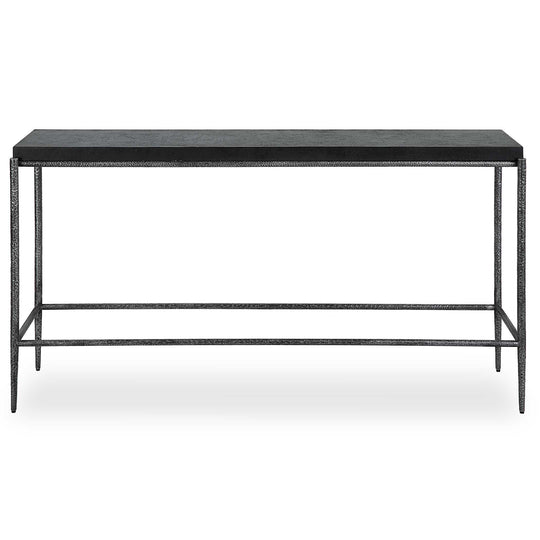 American Home Furniture Uttermost Crescendo Black Concrete Console Table
