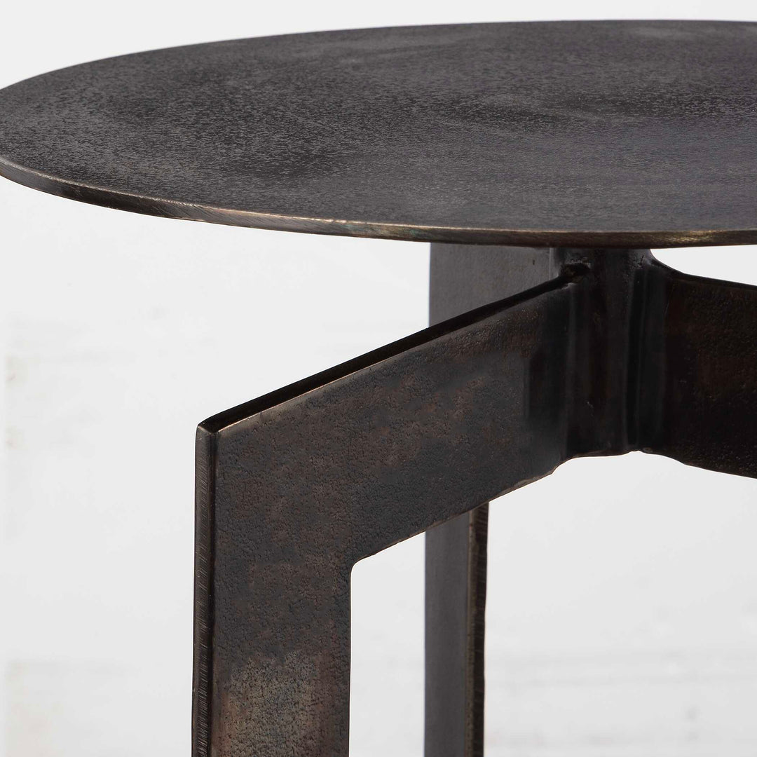 American Home Furniture Uttermost Deltoid Gunmetal Accent Table