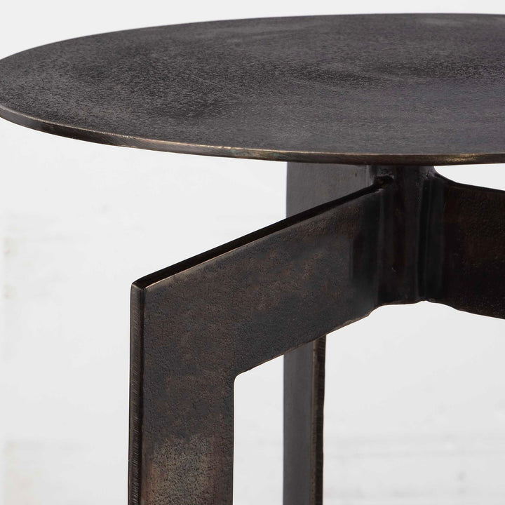 American Home Furniture Uttermost Deltoid Gunmetal Accent Table