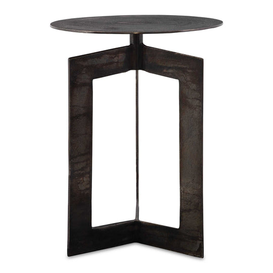American Home Furniture Uttermost Deltoid Gunmetal Accent Table