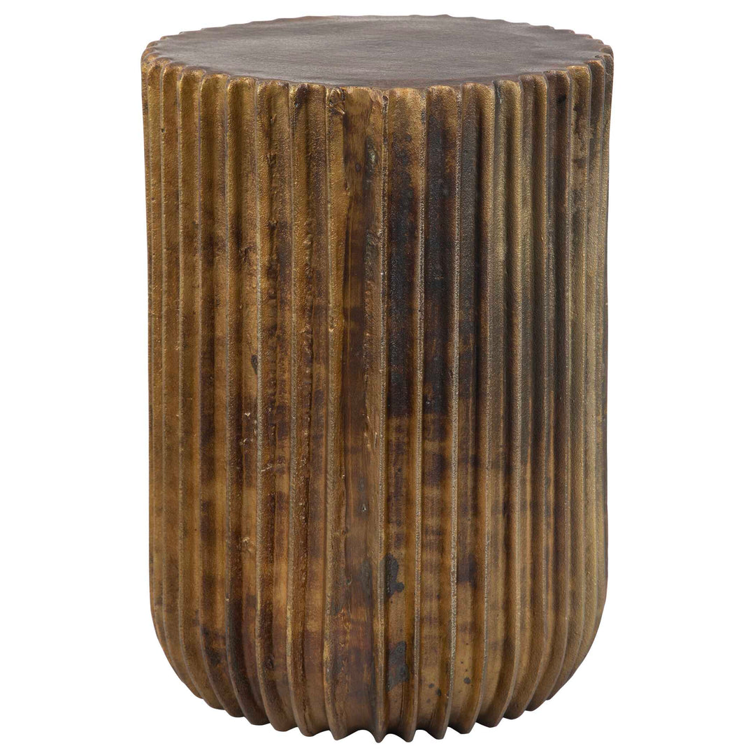 American Home Furniture Uttermost Peaks And Valleys Gold Accent Table