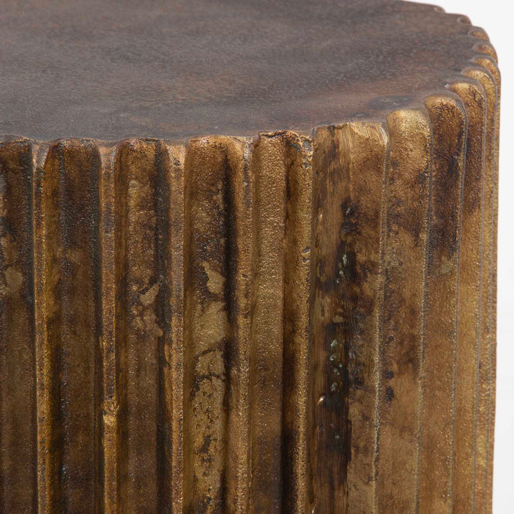 American Home Furniture Uttermost Peaks And Valleys Gold Accent Table